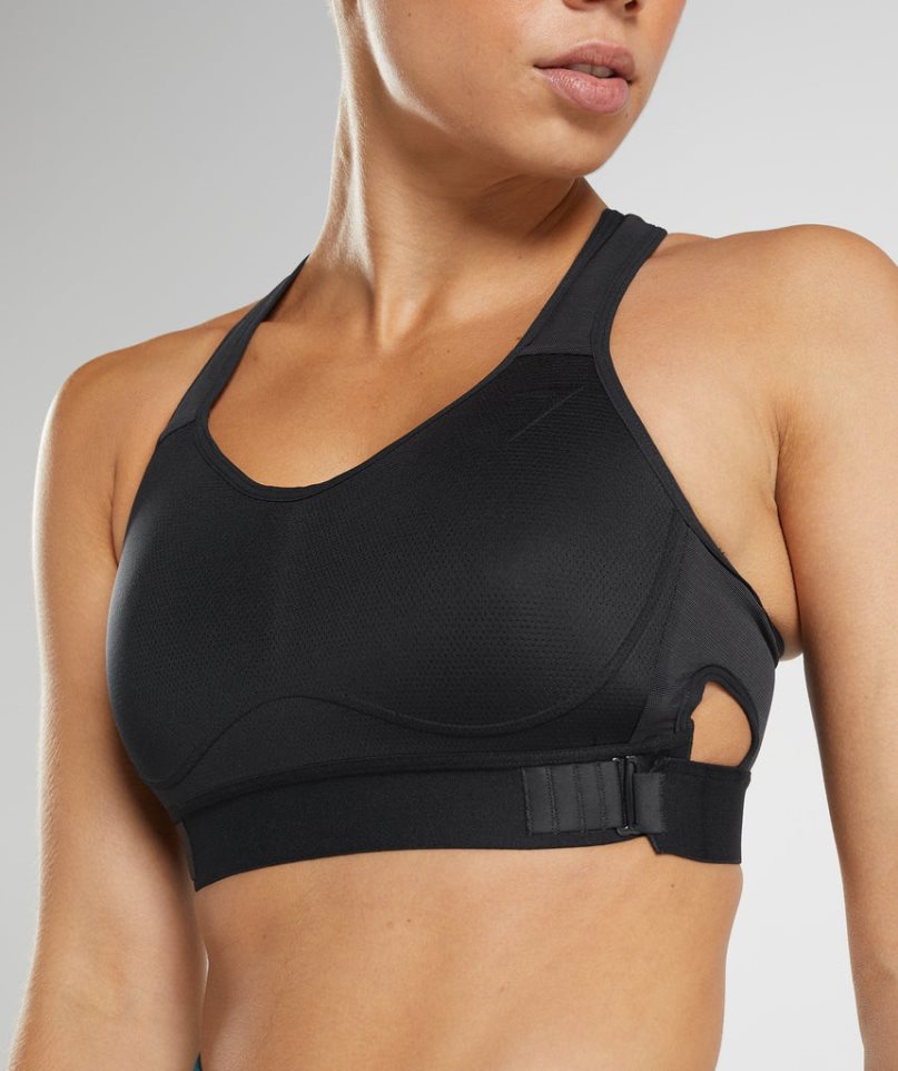 Women's Gymshark Racerback High Support Sports Bra Black | CA 536A80